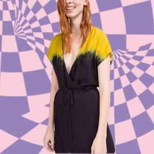 Tie dye wrap dress